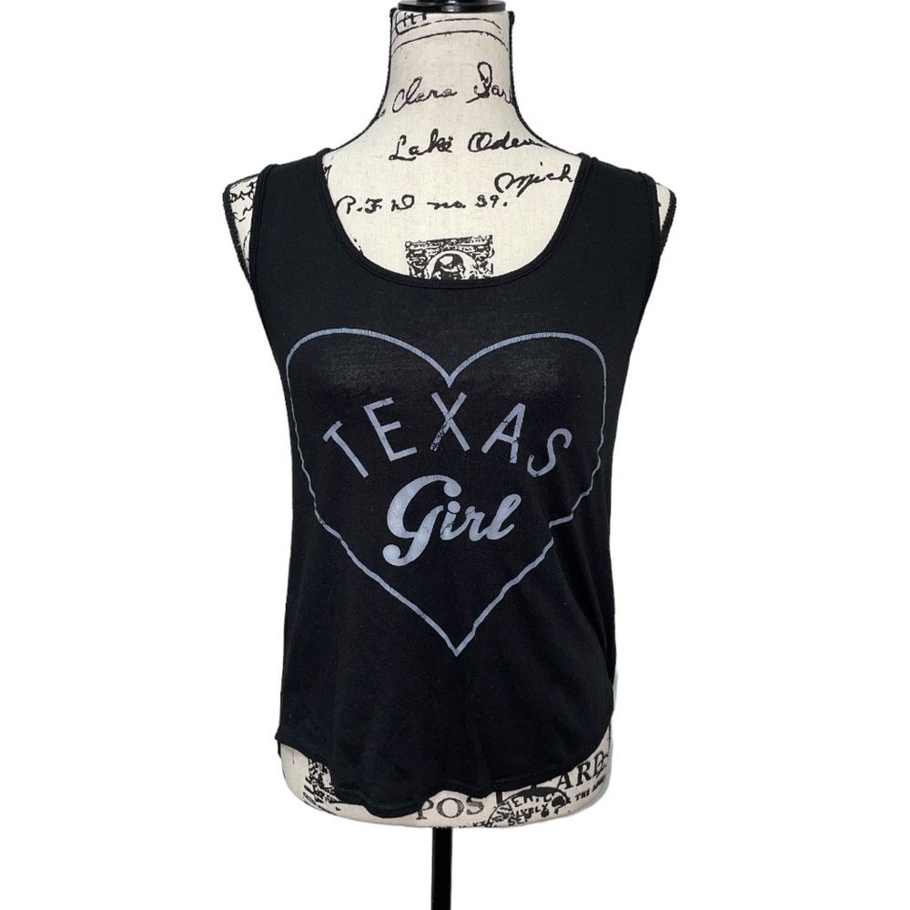 Black Texas Girl Sleeveless hi lo tank top